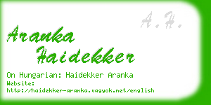 aranka haidekker business card